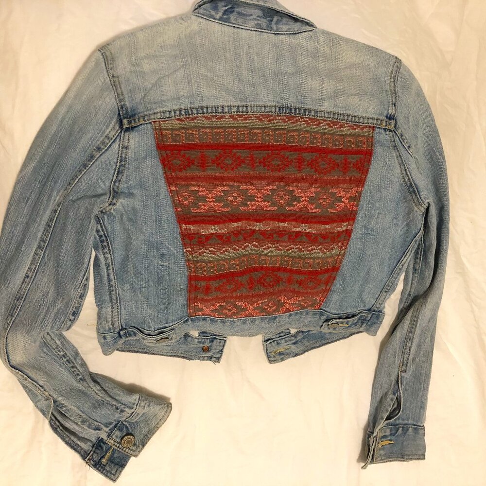 American Eagle Cropped Jean Jacket—Tribal, Southwestern, Boho [small]